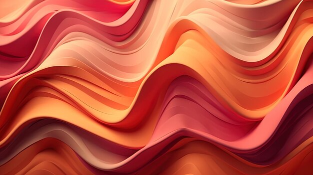 tło pomarańczowych i różowych zakrzywionych powierzchni mieszających i tworzących abstrakcyjne kształty