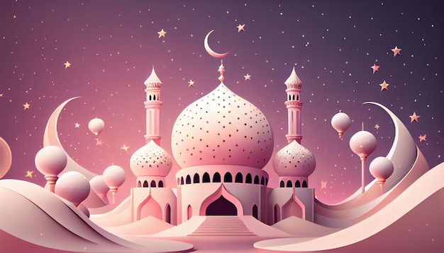 Tło projektu meczetu ramadan kareem eid al-fitr