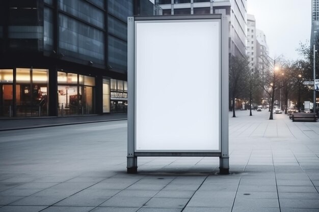 tło szablonu makiety billboardu Pusty billboard Makieta pionowej tablicy