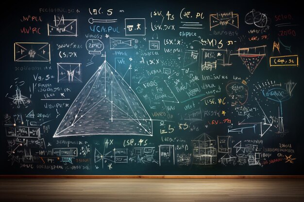 Tło tablicy z formułami matematycznymi