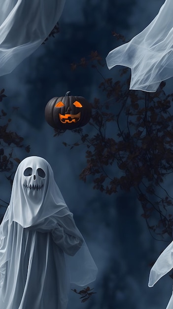 Zdjęcie tło tapety halloween obraz koncepcyjny duch