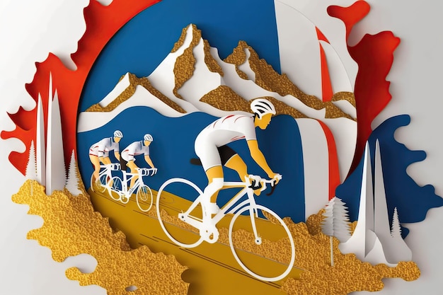 Tło Tour de France Generatywna ilustracja AI