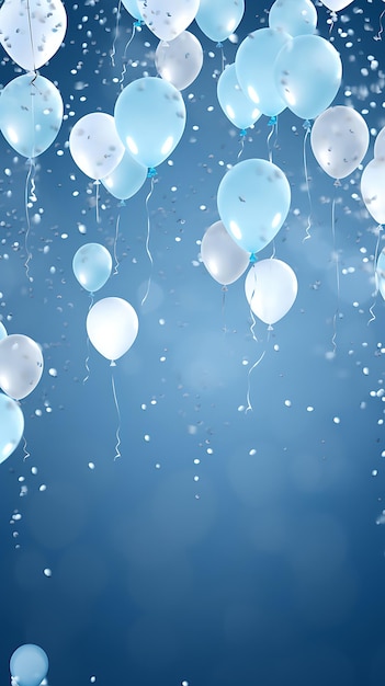 tło urodziny z konfetti i balonami