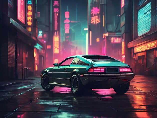 Zdjęcie tło: vintage retro style cyberpunk