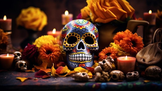 Tło wakacje dia de muertos