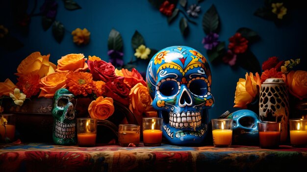 Tło wakacje dia de muertos