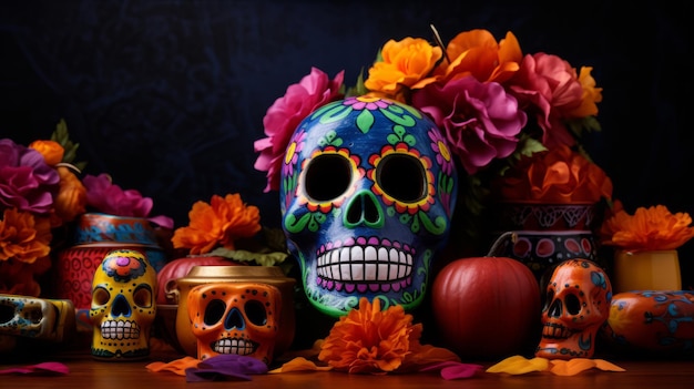 Tło wakacje dia de muertos