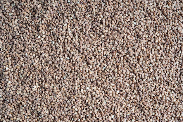 Tło Widoku Z Góry Tekstury Brązowych Nasion Gryki Używanej W Kulinarnych Jako Owsianka Lub Mąka