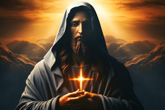 Zdjęcie tło wielkiego piątku z jezusem chrystusem i krzyżem