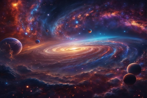 Tło wszechświata spiralnego Tło przestrzeni Tło galaktyki Tło Drogi Mlecznej AI Generatywny