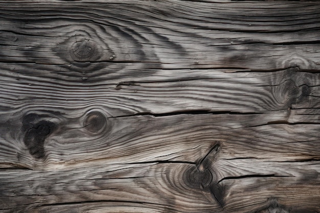 Tło wyblakłej tekstury drewna z mieszanką jasnych i ciemnoszarych tonów wygenerowanych przez sztuczną inteligencję