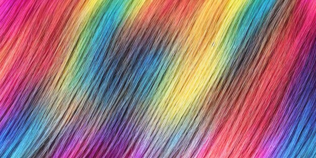 Tło wykonane z kolorowych włosów Ilustracja kolorowych nici Generatywna sztuczna inteligencja