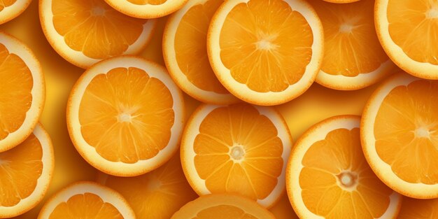 Tło wykonane ze świeżych plasterków pomarańczy z wygenerowaną sztuczną inteligencją