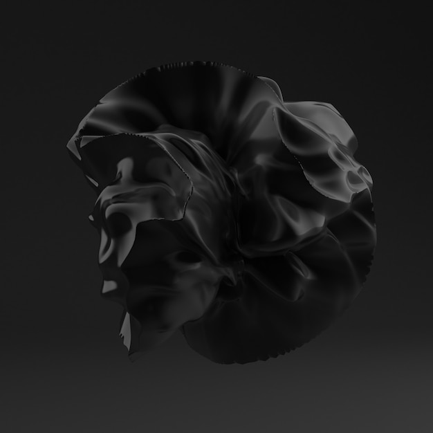 Tło z czarnym kształtem, tekstura. ilustracja 3d, renderowanie 3d.