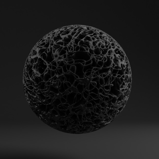 Tło z czarnym kształtem, tekstura. Ilustracja, renderowanie 3d.
