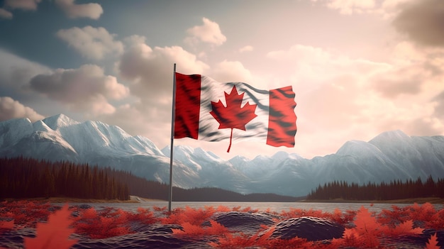 tło z flagą kanady