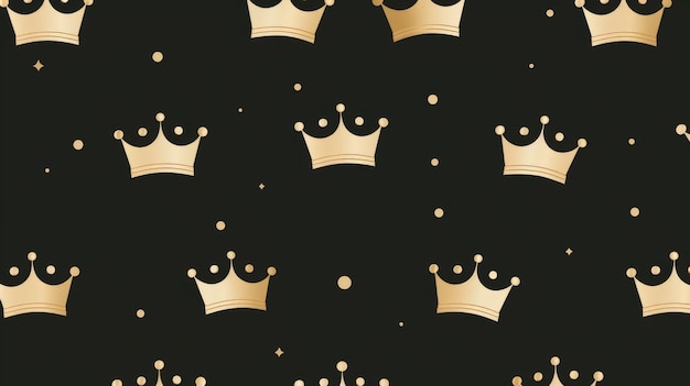 Zdjęcie tło z minimalistycznymi ilustracjami koron w kolorze złotym