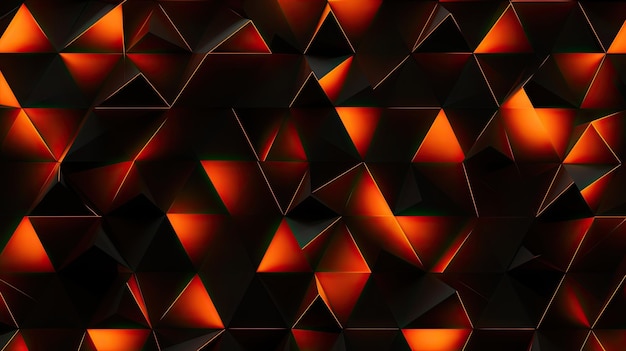 Tło z neonowymi pomarańczowymi trójkątami ułożonymi w przypadkowy wzór