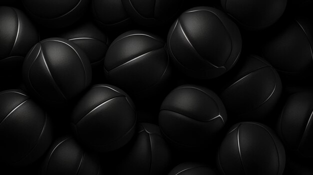 Zdjęcie tło z piłkami koszykówki w kolorze jet black