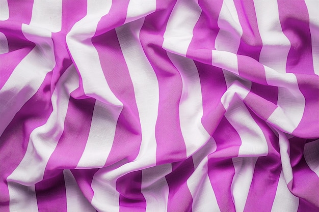 Tło z prążkowanej tkaniny w fioletowych i białych odcieniach
