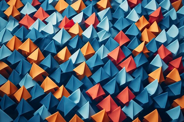 Tło z samolotami i papierowymi postaciami w symetrycznym wzorze Ai generowanym