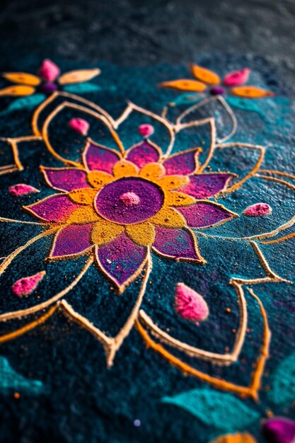 tło z symetrycznym wzorem Rangoli