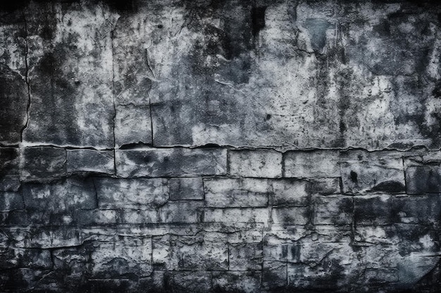 Tło z teksturą grunge ciemnej ściany cementu Generative AI