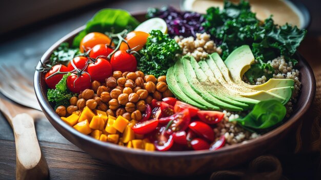Zdjęcie tło zdrowa żywność wegańska kolorowa