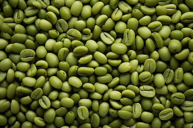 Zdjęcie tło zielonych ziaren kawy