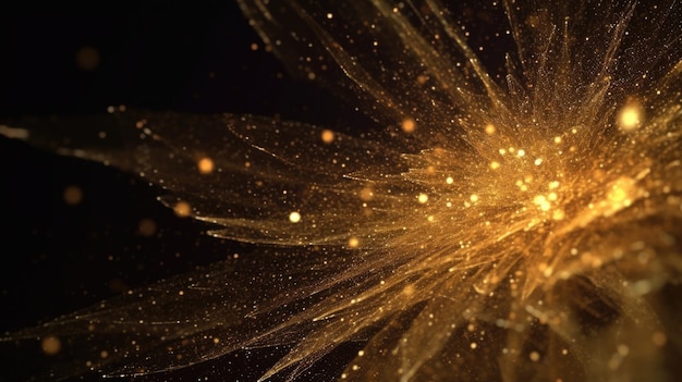 Zdjęcie tło złotych, błyszczących cząstek generative ai aig21