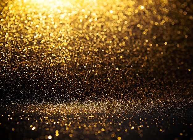 Zdjęcie tło złotych i czarnych błyszczących świateł rozmyte abstrakcyjne tło