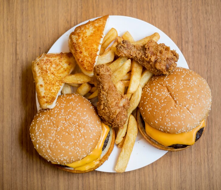 Zdjęcie tłuszczące i niezdrowe fastfoody