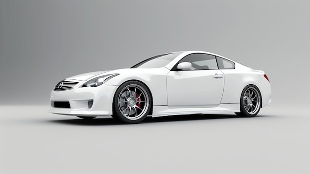 Zdjęcie to biały luksusowy samochód sportowy o eleganckim projekcie, ma potężny silnik i może osiągać wysokie prędkości.