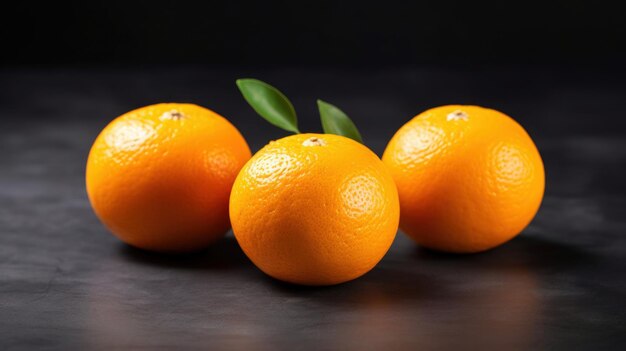 to jest obraz trzech pomarańczowych pomarańczy na ciemnym tle
