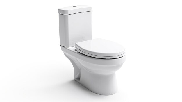 Zdjęcie toalety i bidety na białym tle, ujęcie całego ciała singla