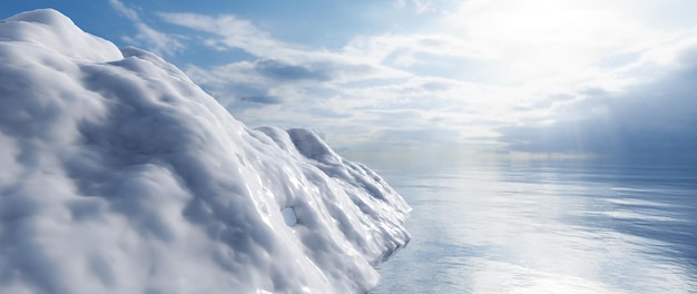 Topniejąca góra lodowa na oceanie Globalne ocieplenie i zmiany klimatyczne