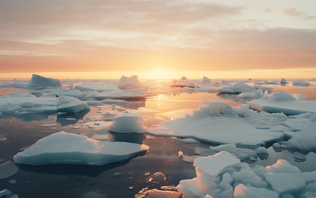 Topnienie warstw lodowych w Oceanie Arktycznym lub w wodach globalnych zmian klimatycznych