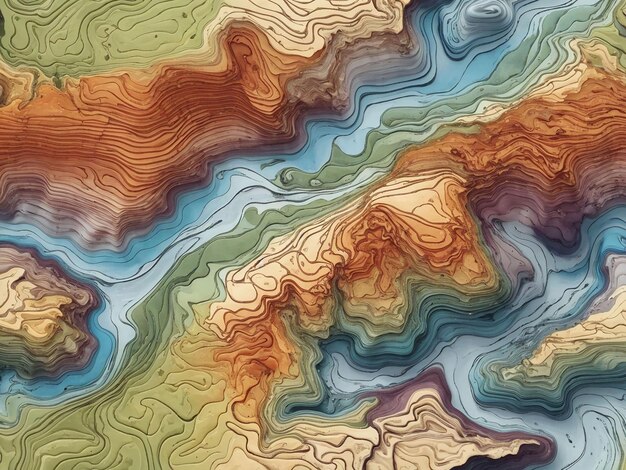 Zdjęcie topograficzne linie konturowe mapują bezszwowy wzór