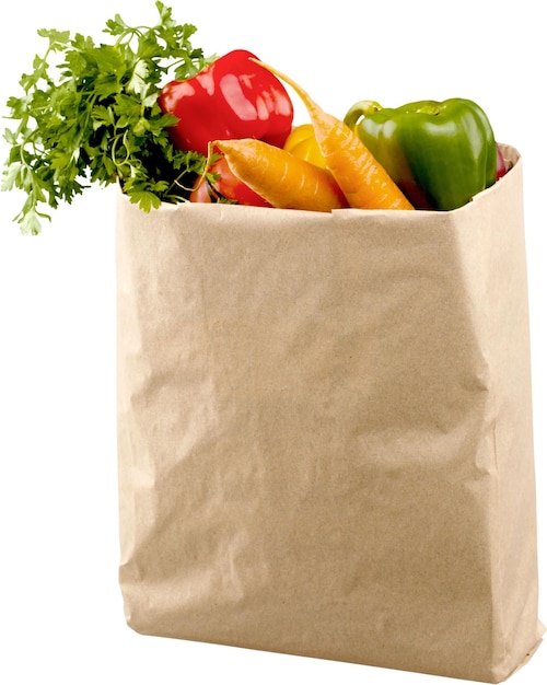 Torba papierowa torba worek torba na zakupy produkują owoce pietruszka