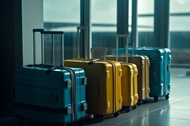 Torba terminal podróżny bagaż wyjazd biznes lotniczy transport walizka lot Generacyjna sztuczna inteligencja