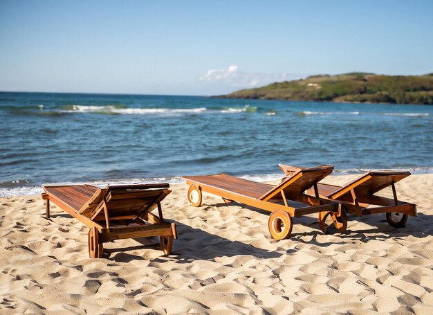 Zdjęcie torba z ręcznikiem plażowym i letnimi akcesoriami na piasku