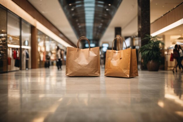 torby na zakupy w centrum handlowym
