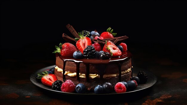 Zdjęcie tort czekoladowy hd 8k tapeta obraz fotograficzny