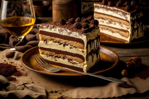 Tort tiramisu w stylu rustykalnym