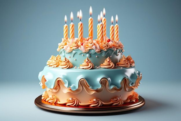 tort urodzinowy 3d ikona na na białym tle