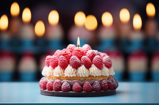 Tort urodzinowy leżał płasko bez szwu tła Generative AI