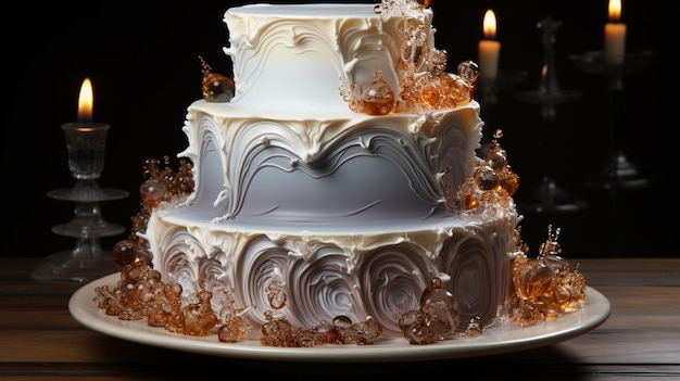 Tort urodzinowy z dużą ilością świec