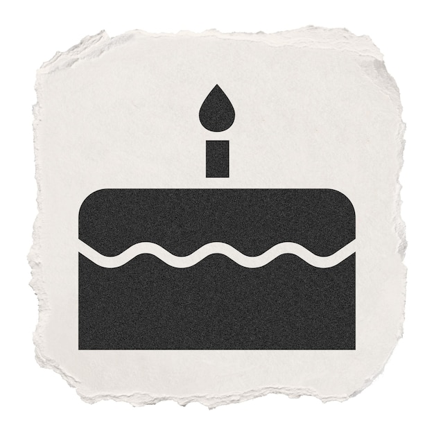 Torta urodzinowa png ikona naklejka rozerwany papier projekt przezroczysty tło