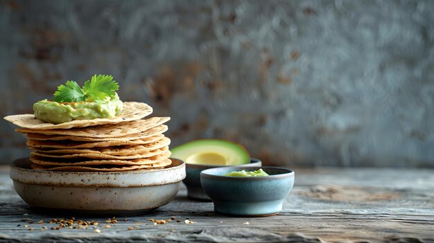 Tortilla z świeżym guacamole.