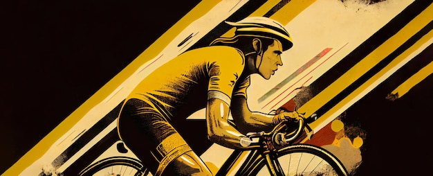 Tour de France Ilustracja konkurencji rowerzystów z tłem miejsca kopiowania Generative Ai